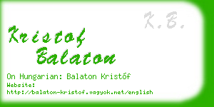 kristof balaton business card